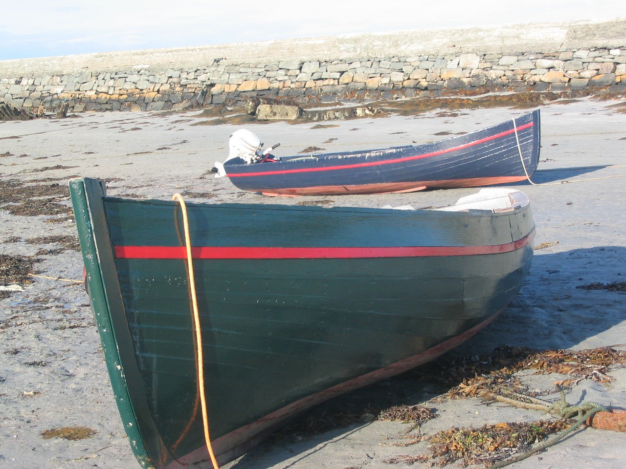Boats on the beach at the East End.