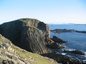 At the western end of the island which is fully exposed to the Atlantic.