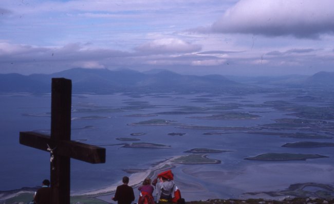 View of the bay from the top of 'the Reek' - Croagh Patrick