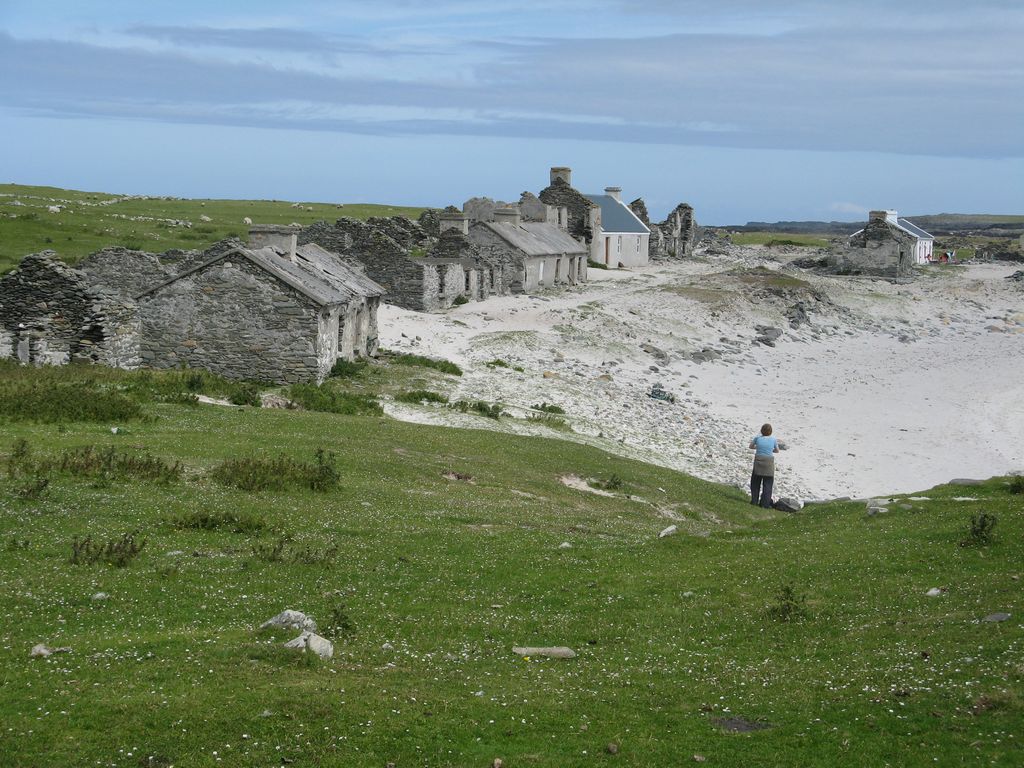 the abandoned village on Inishkea South