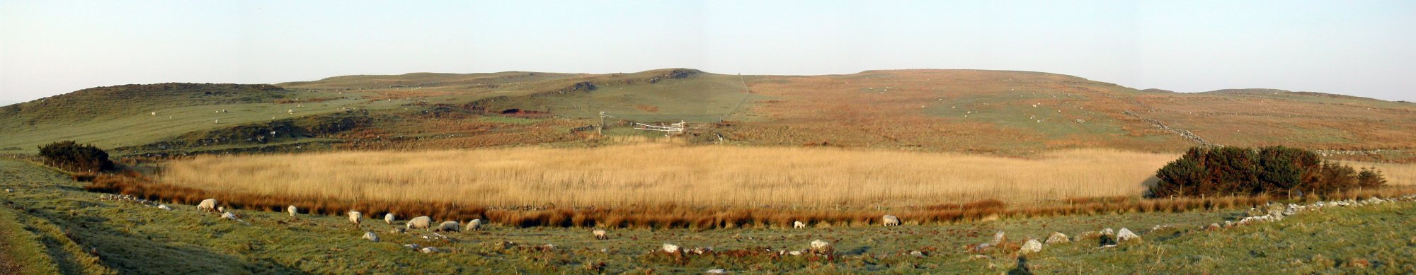 A dry lakebed seen from the road to the South Lighthouse